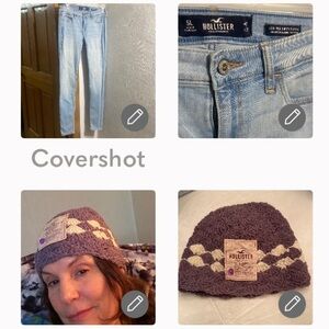 Hollister👖low-rise super skinny 5L W27/L32+Knit Cap💜